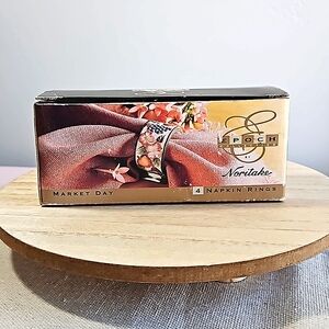 Epoch Noritake Market Day Napkin Rings in original box